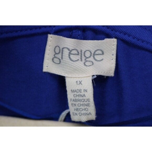 Greige Dazzling Blue Tee-Shirt Dress-Size 1X-New with Tags - Picture 5 of 11